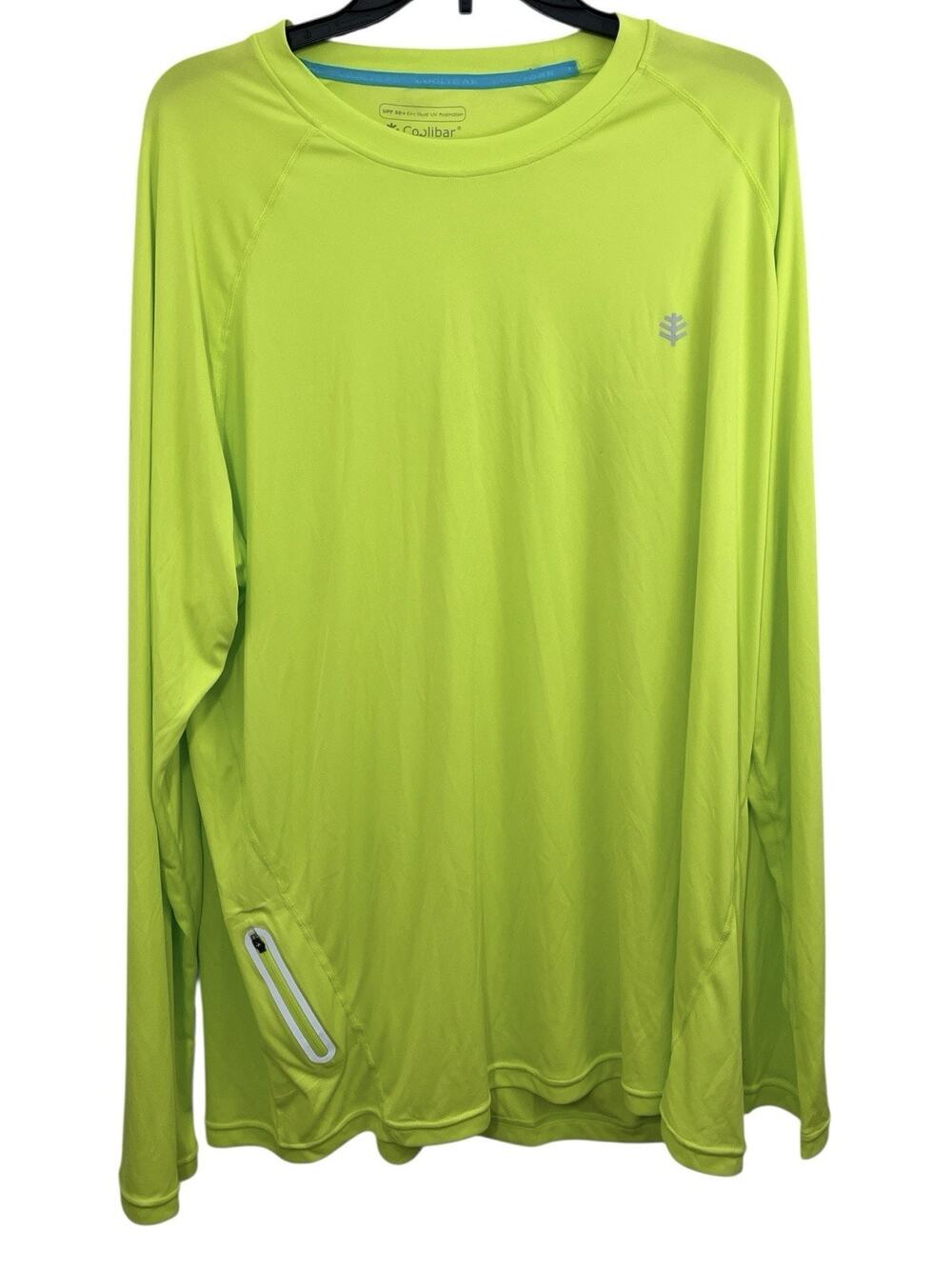Coolibar Long Sleeve Fitness T-Shirt UPF 50+ Neon Green XXL Sun Protection